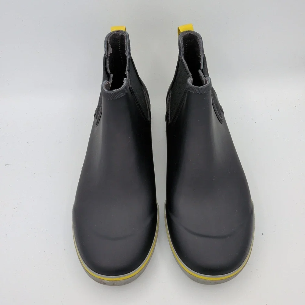 Bogs Mens Kicker Rain Chelsea II Black Yellow Waterproof Boots 73041-492 Size 11
